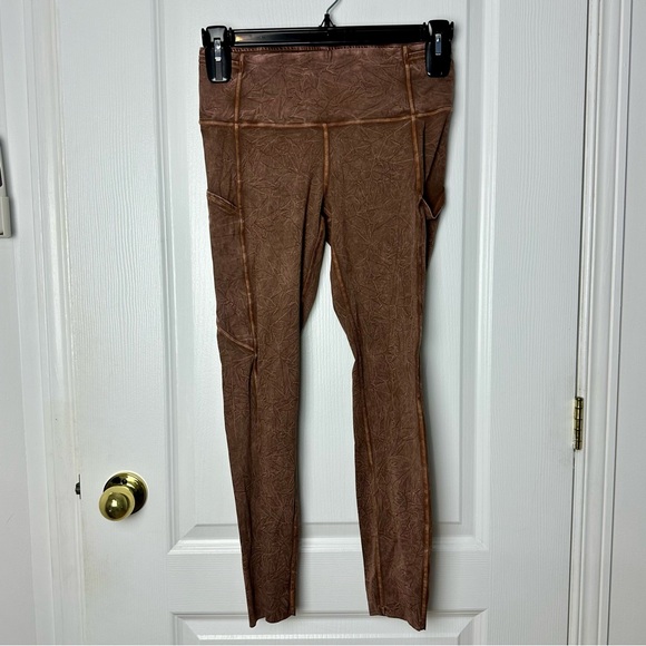 Lululemon Fast Free HR 25” Leggings Nulux Gold Dye Brown Size 8 - Picture 3 of 7